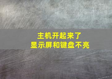 主机开起来了 显示屏和键盘不亮